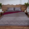 All Season Pure Cotton Reversible Comforter 300 TC Mulberry Red & Celestial Gray