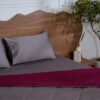 All Season Pure Cotton Reversible Comforter 300 TC Mulberry Red & Celestial Gray