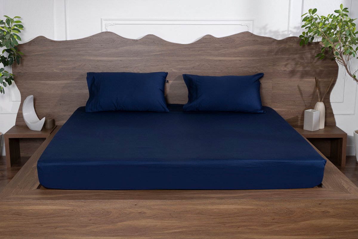 Luxury-Cotton-Solid-Fitted-Bed-Sheet-525-TC-Midnight-Navy