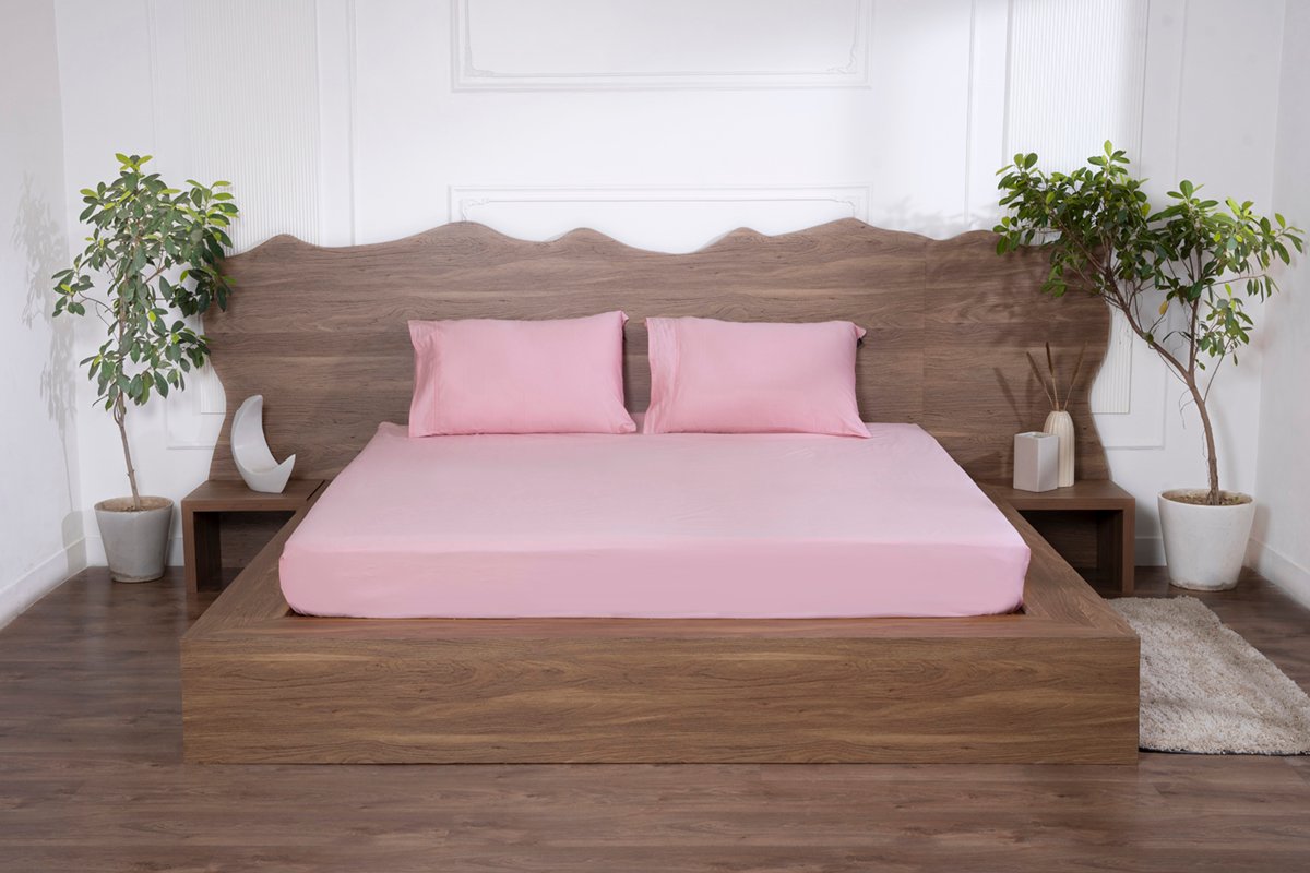 Luxury-Cotton-Solid-Fitted-Bed-Sheet-525-TC-Quartz-Pink