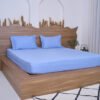 Premium Cotton Striped Fitted Bed Sheet 300 TC Bel Air blue