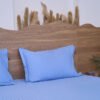 Premium Cotton Striped Fitted Bed Sheet 300 TC Bel Air blue