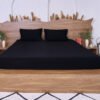 Premium Cotton Striped Fitted Bed Sheet 300 TC Black Onyx