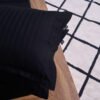 Premium Cotton Striped Fitted Bed Sheet 300 TC Black Onyx