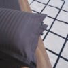 Premium Cotton Striped Fitted Bed Sheet 300 TC Granite Gray