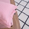 Premium Cotton Striped Fitted Bed Sheet 300 TC Quartz pink