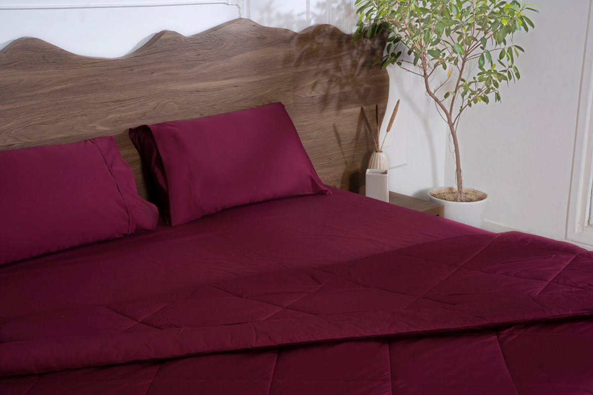 All-Season-Pure-Cotton-Comforters-Set-Mulberry-Red