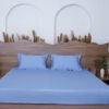 Premium Cotton Solid Fitted Bed Sheet 300 TC Bel Air blue