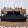 Premium Cotton Solid Fitted Bed Sheet 300 TC Black Onyx