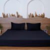 Premium Cotton Solid Fitted Bed Sheet 300 TC Black Onyx