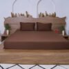 Premium Cotton Solid Fitted Bed Sheet 300 TC Cocoa Brown