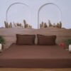 Premium Cotton Solid Fitted Bed Sheet 300 TC Cocoa Brown