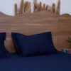 Premium Cotton Solid Fitted Bed Sheet 300 TC Midnight Navy