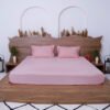 Premium Cotton Solid Fitted Bed Sheet 300 TC Quartz pink