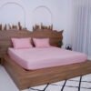 Premium Cotton Solid Fitted Bed Sheet 300 TC Quartz pink