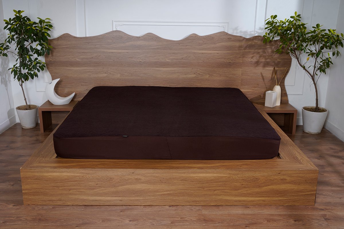 Waterproof-Mattress-Protector-Coffee-Brown