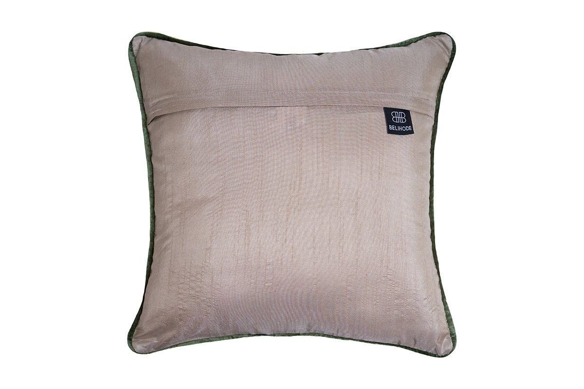 Evergreen Botanical Bliss Embroidered Cushion Cover