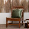 Evergreen Fringed Velvet Cushion Cover