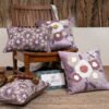 Lilac Blooming Euphoria Tufted Hand Embroidered Cushion Cover