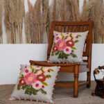 Magnolia Majesty Hand Embroidered Cushion Cover (Set Of 2)