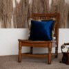 Midnight Sapphire Fringed Velvet Cushion Cover