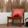 Rust Fringed Velvet Cushion Cover