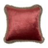 Rust Fringed Velvet Cushion Cover