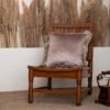 Taupe Fringed Velvet Cushion Cover