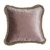 Taupe Fringed Velvet Cushion Cover